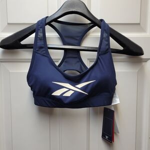 Reebok Women's Navy Lux Vector Sports Bra Size XS